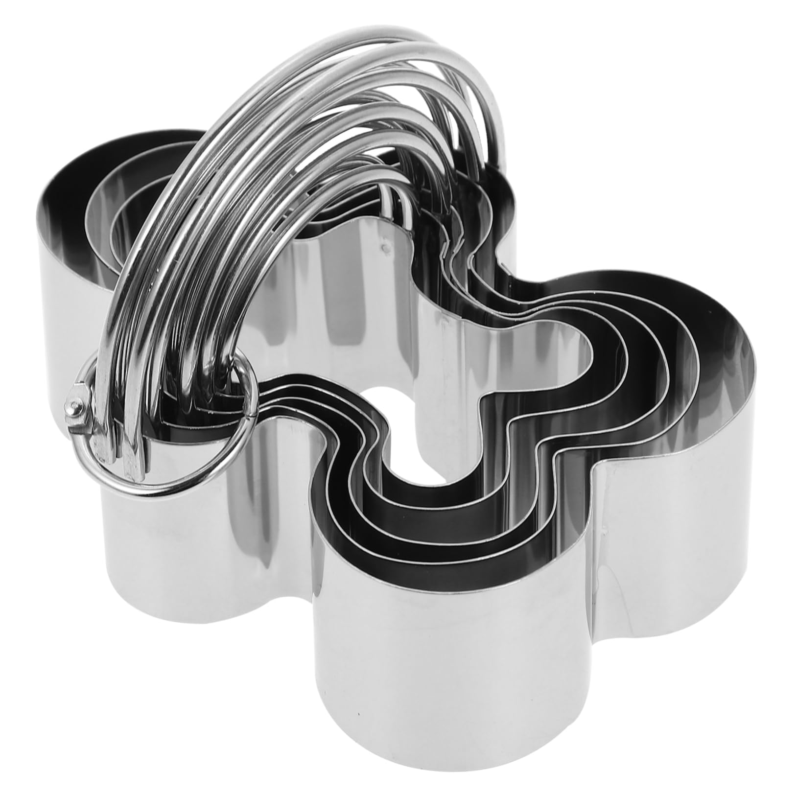 Alipis 15 STK 5-teiliges Set Mousse-Ringe Weihnachtskeksausstecher Keksausstecher Für Jungen Und Mädchen Mousse-Formen Backwerkzeuge Girlscoutkekse Muffin Rostfreier Stahl Silver
