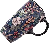 Vista 3 de DUSVALLY Taza de café de cerámica de regalo para el hogar y la oficina, 17 onzas. Taza de viaje con leche de porcelana con tapa y caja