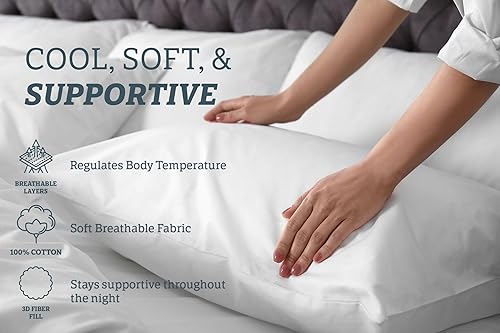 Miniatura 2 de Conjunto de dos almohadas alternativas para hoteles cinco estrellas 100 de algodón fabricadas en los EE UU con tres niveles de confort Algodón