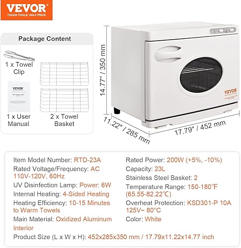 Miniatura 7 de VEVOR Calentadores calientes de gran capacidad de 23 litros con ventana transparente, 2 estantes de acero inoxidable, capacidad para hasta 50-60