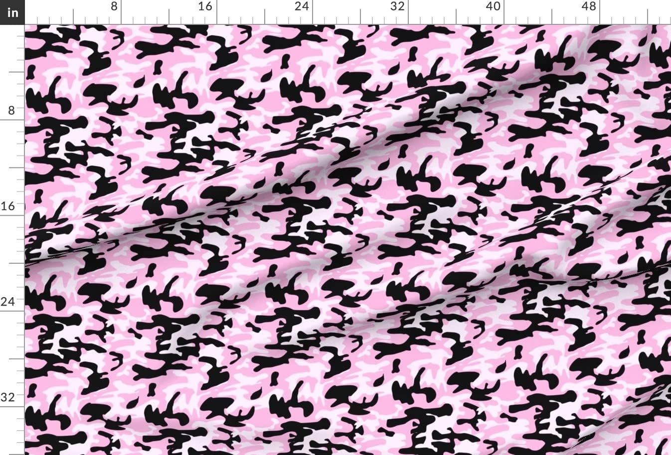 Spoonflower Fabric - Pink Camo Pattern Girly Camouflage Printed on Minky Fabric by The Yard - Sewing Baby Blankets Quilt Backing Plush