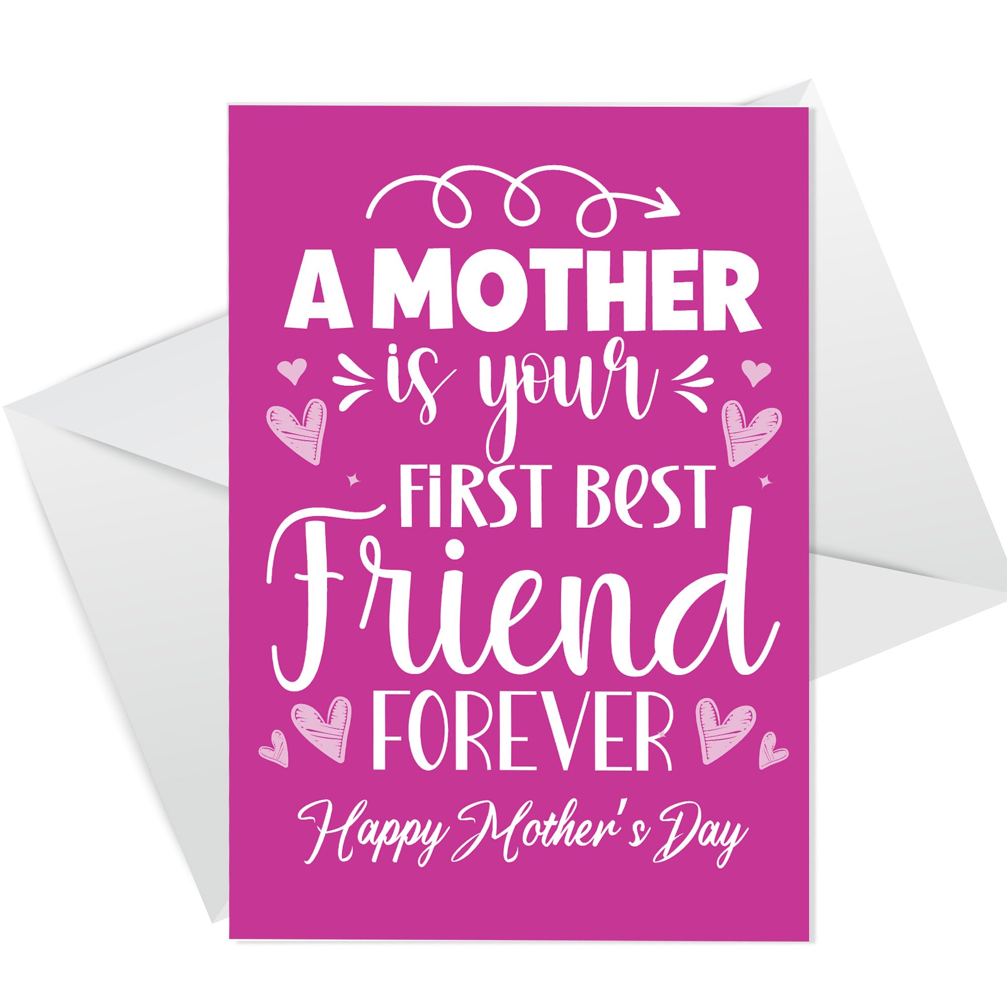 RED OCEAN Mothers Day Card, Card for Mum, Mum Best Friend Card, Card For Mum On Mothers Day, Mothers Day Card With Envelope, Mum Card From Daughter Son