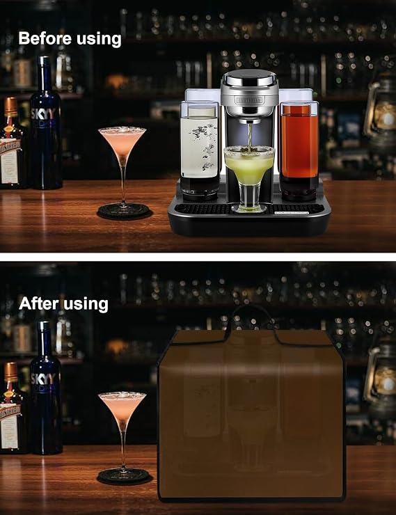 Carrying Cover Case Compatible with Bartesian Cocktail Machine 55306/ 55300 Heavy Duty Waterproof Dust Nylon Cover Easy to Clean Brown17.5Dx13.8Wx12.2H