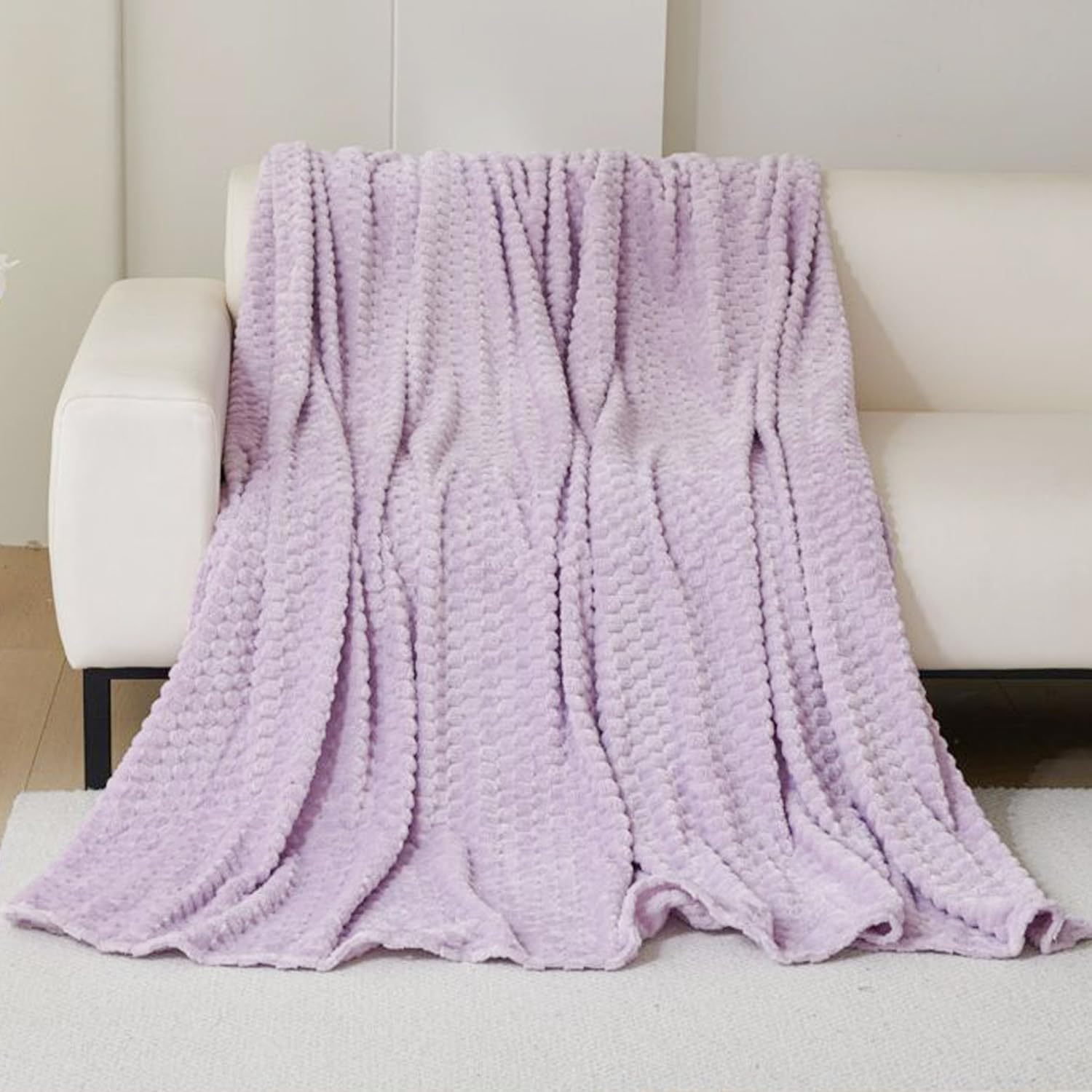 GREATOYAR Manta de Franela para Sofá, Manta de Franela para Cama, Manta para Mascotas, Mantas Ligeras, Extra Cálido, Sobrecama, Caliente, Transpirable para Otoño e Invierno, Caparazón Lila, 130X160cm