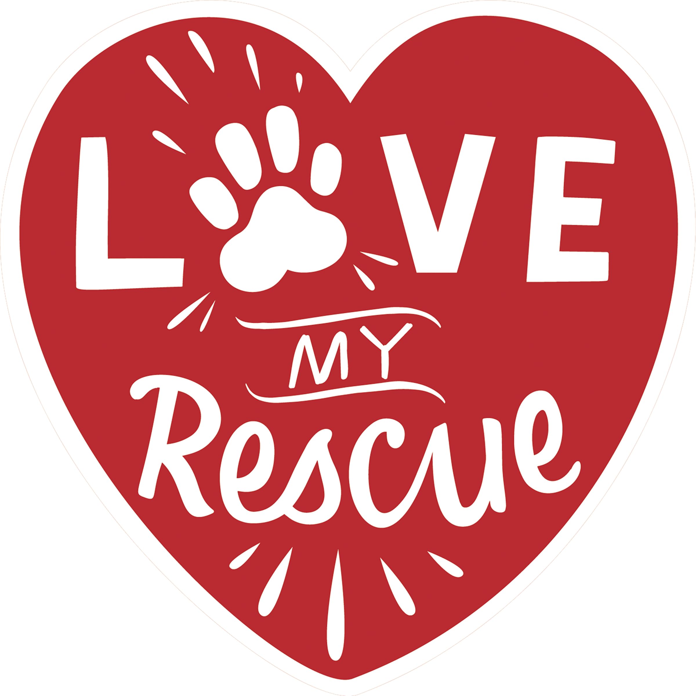 Aimant de voiture Love My Rescue idéal pour afficher votre engagement en route