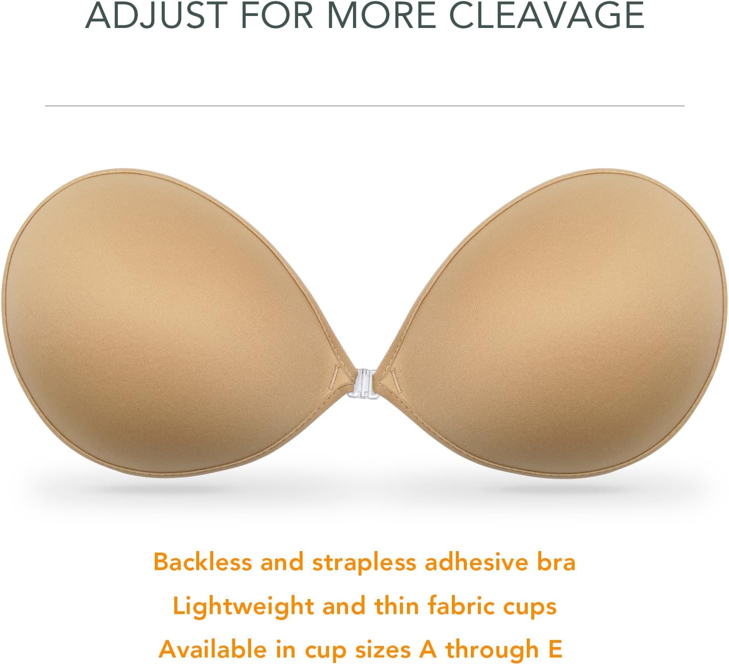 Wingslove Adhesive Bra Sticky Strapless Push up Invisible Reusable Self Silicone Bra for Backless Dress - Image 2