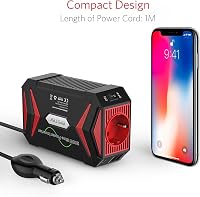 BESTEK 300W Inverter 12V 230V TÜV Autós Áramátalakító USB Portokkal 7