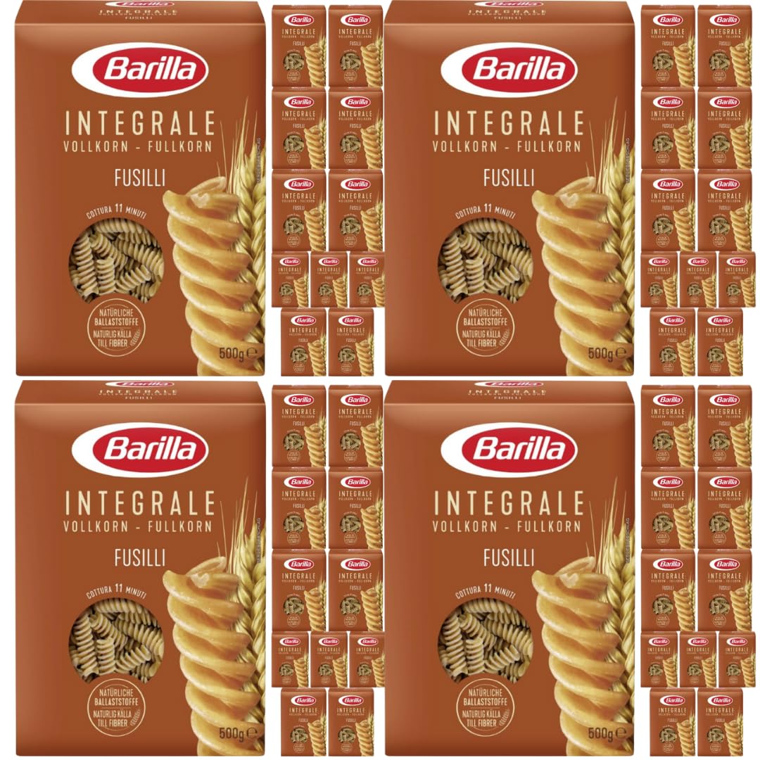Pufai Barilla Pasta Integrale Vollkorn Fussili pasta 500 gramm x 12 Stück
