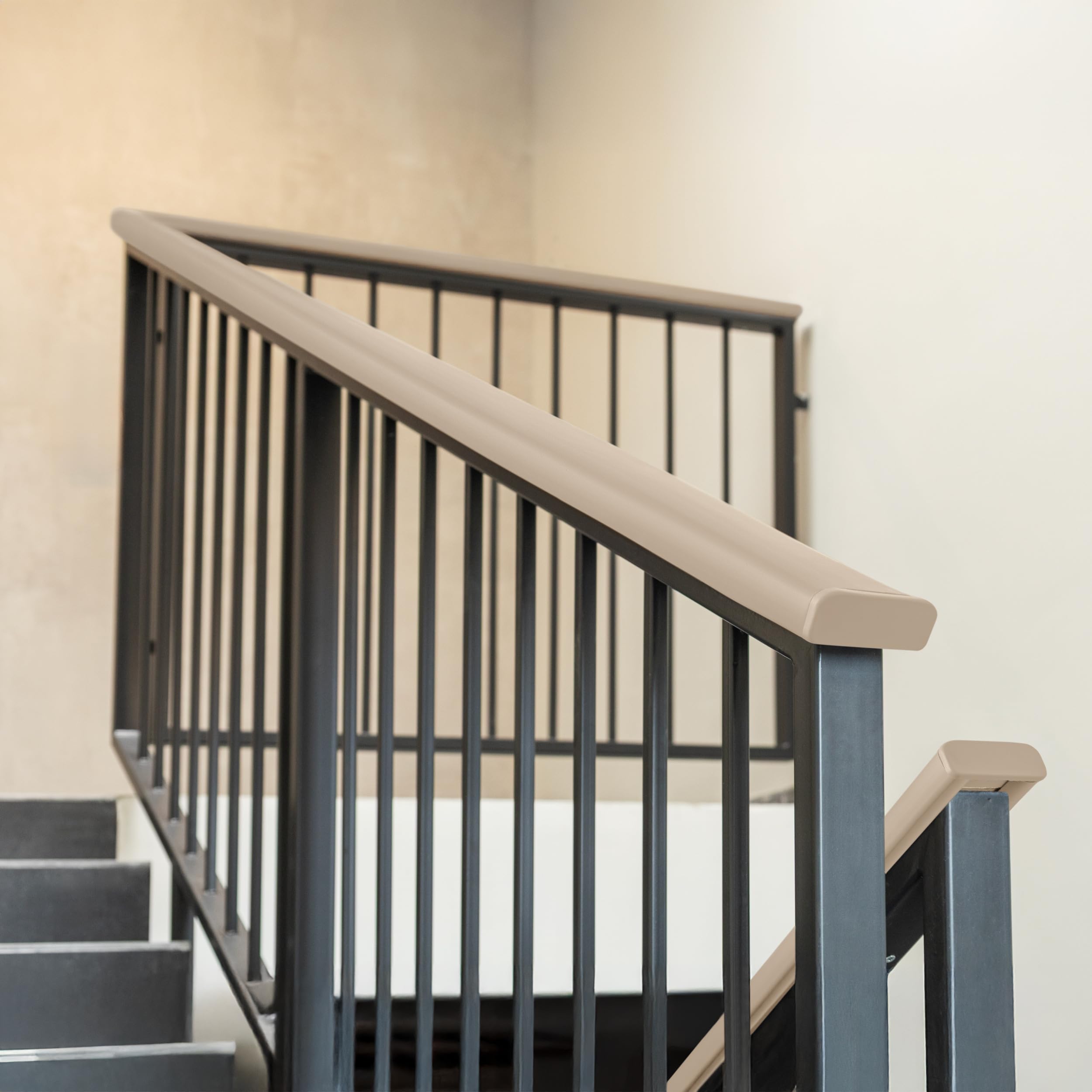 Quest Endkappe für Handlaufprofil PVC 40x8 mm - Beige | Abschlusskappe für sauberen Profilabschluss, schützt Enden vor Staub & Schmutz, Montage ohne Werkzeug, einfach aufstecken