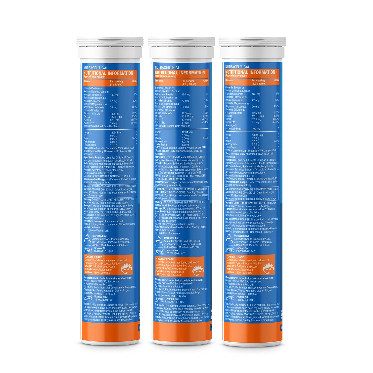 Fast&Up Reload (15 Litres) Low Sugar energy drink for Instant Hydration- 60 Effervescent Tablets with Added Vitamins - Certified Electrolytes Drink- Lime and Lemon, Orange, Berry flavour 3