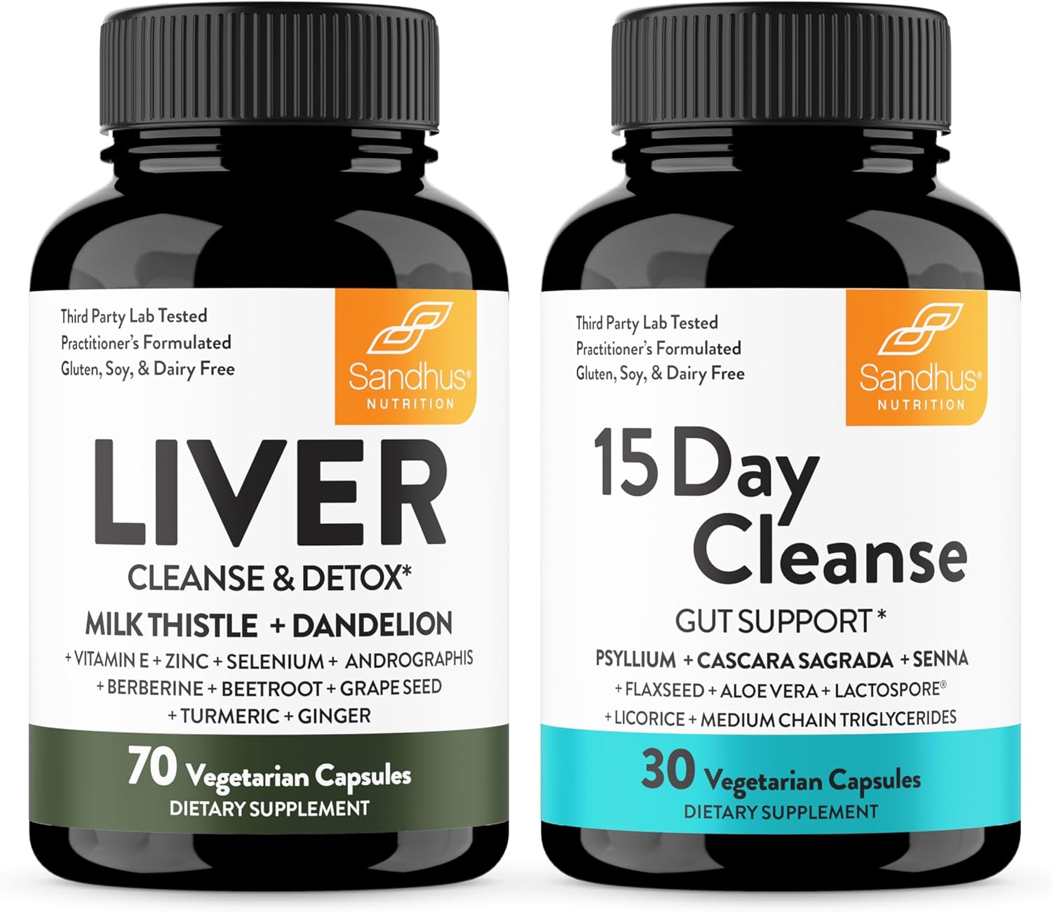 Sandhu's Liver Renew Cleanse Detox Support & 15 Day Gut Cleanse Support Dietary Supplement for Women & Men