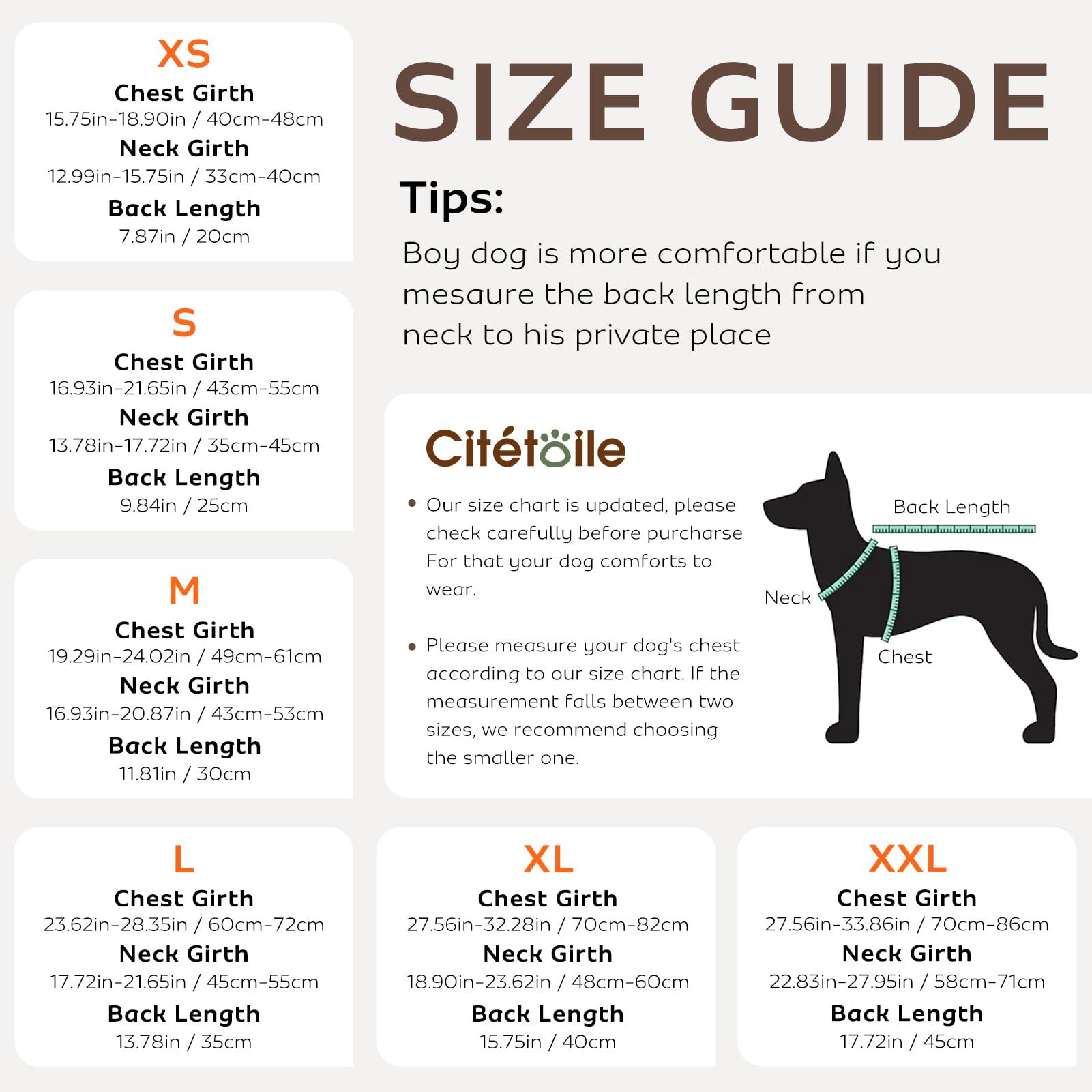 CITÉTOILE Gilet de Sauvetage Chien Veste Flottante Réfléchissante Orange S