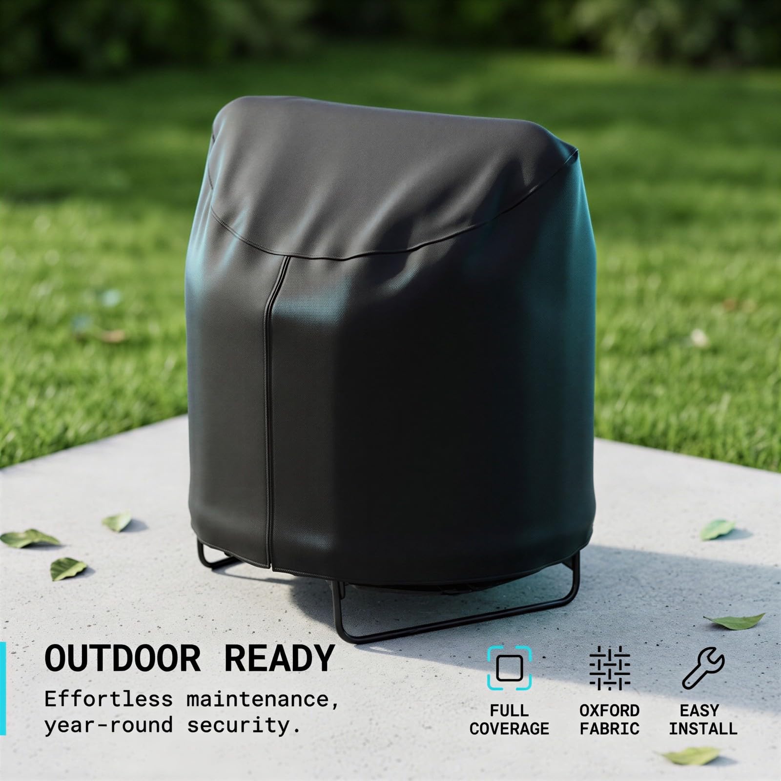 Generisch Trampolinabdeckung für 62 Zoll / 158 cm Durchmesser, Outdoor-Abdeckung für das Sprunggerät aus 210D Oxford, vollständige Abdeckung, wasserdicht, mit Sonnenschutz, für den Garten