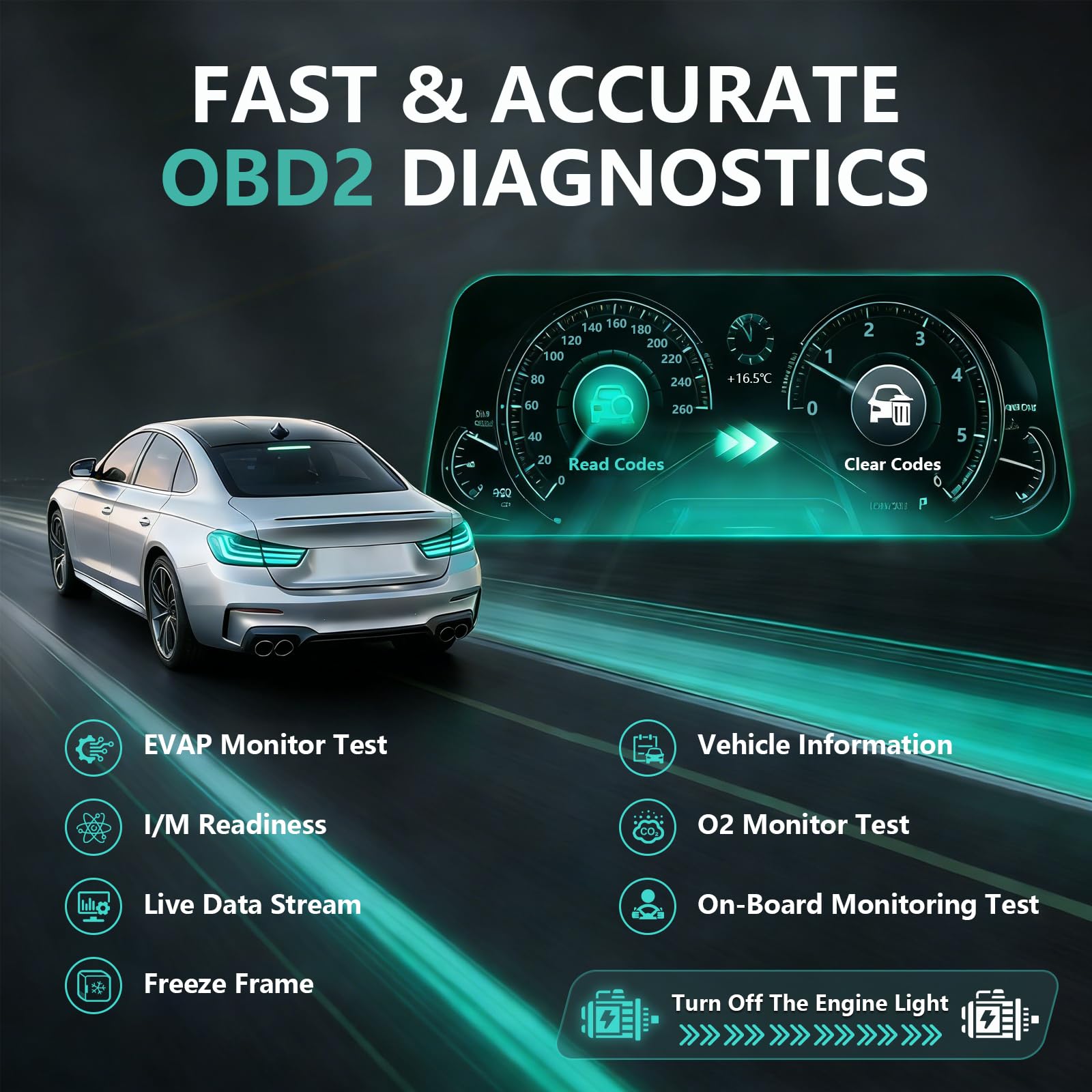 OBD2 Diagnosegerät, OBD Diagnosegerät Auto Scanner für Alle Fahrzeuge, KFZ Fehlerauslesegerät mit OBDII Funktionen, Deutsch Lesegerät kompatibel mit Ford BMW VW Mercedes Audi