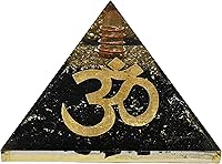 Vista 1 de Pirámide de orgón grande Cristal de pirámide de turmalina negra Pirámide de orgonita OM Pirámides de órgano Curación de energía positiva