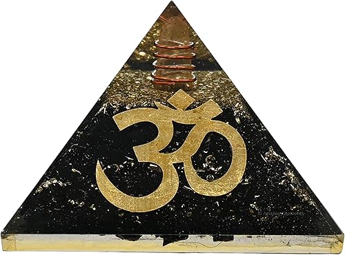 Pirámide de orgón grande | Cristal de pirámide de turmalina negra | Pirámide de orgonita OM | Pirámides de órgano Curación de energía positiva
