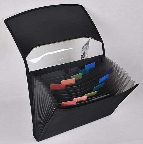 Miniatura 4 de Filexec Archivo expandible de lona acolchada suave al tacto, 13 bolsillos, 1 paquete, azul (46221-6)