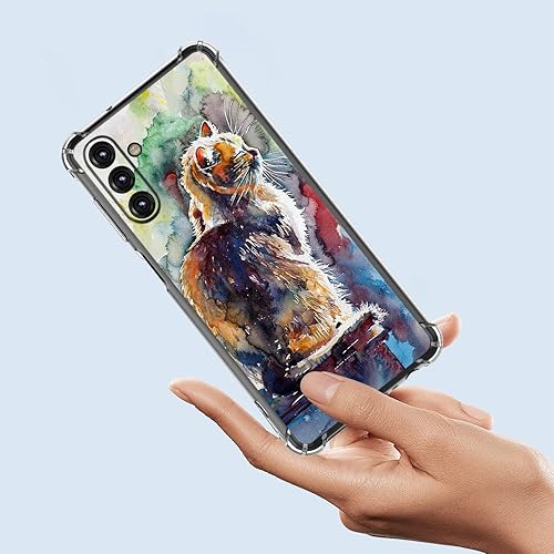Miniatura 3 de Funda para Galaxy A14 5G, bonita pintura de gato, a prueba de golpes, TPU de cuerpo completo, resistente a los arañazos para Samsung Galaxy A14 5G