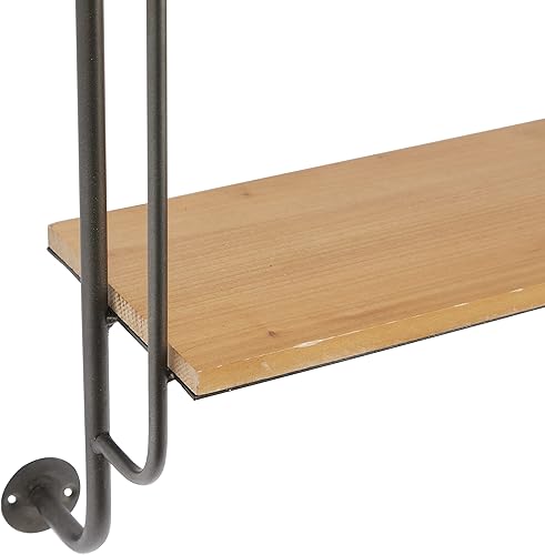 Miniatura 5 de Deco 79 Estantes industriales de metal para almacenamiento de pared para dormitorio, sala de estar, baño, cocina, oficina y más, 25 pulgadas de