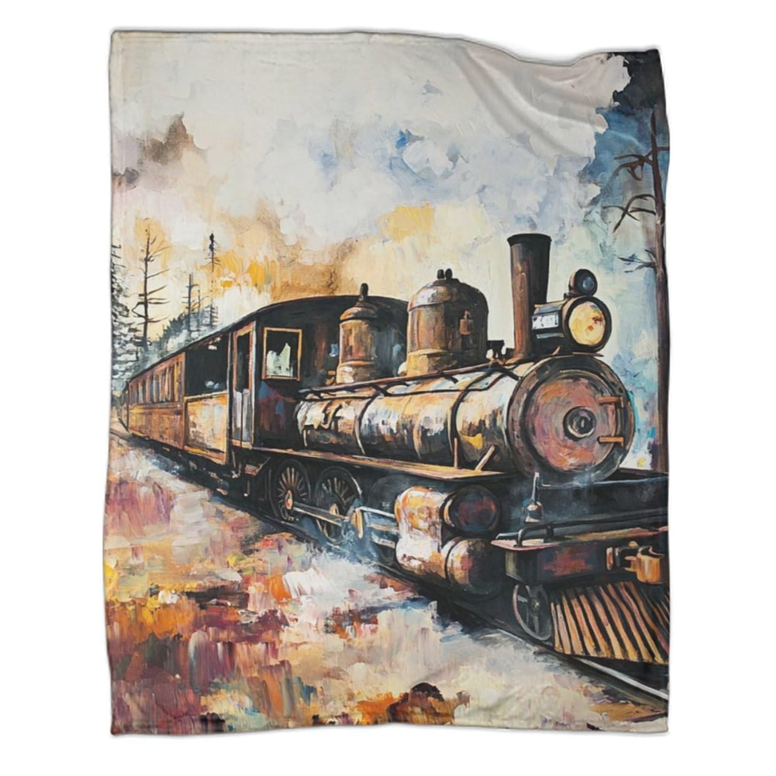 Plaid train à vapeur 180x200 cm pour vos soirées cocooning au salon