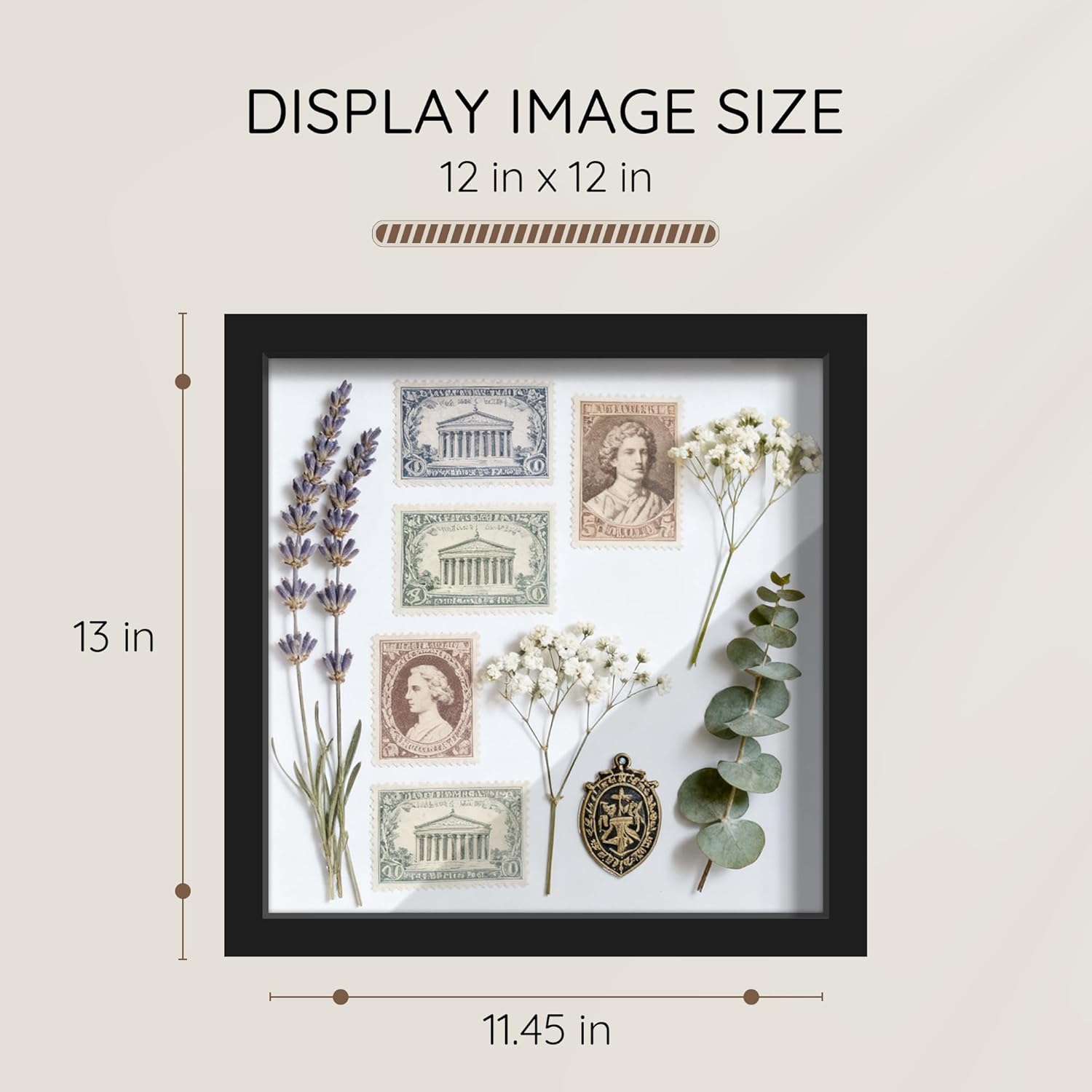 Picrit Shadow Box Frame 12x12 Set of 2, Display Case Box with High Definition Real Glass and Black Back for Memorabilia, Baby Items, Wedding Memories, Crafts, Tickets and Photos, Black