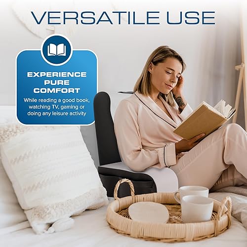 Miniatura 5 de Kolbs - Almohada de lectura de cuña para cama, cojín con brazos para TV, libros, enfermería, espalda, almohada de cama para sentarse cómodamente,