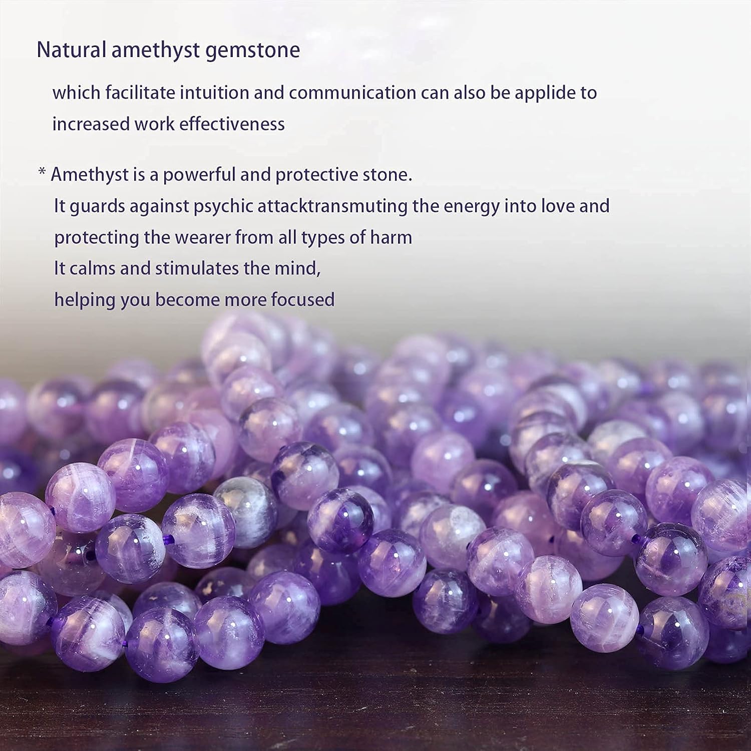 DAZCOLO 8mm Natural Gemstone Stretch Bracelet, Handmade Unisex Crystal Bracelets for Meditation, Yoga, Spiritual Healing & Positive Energy - Image 4