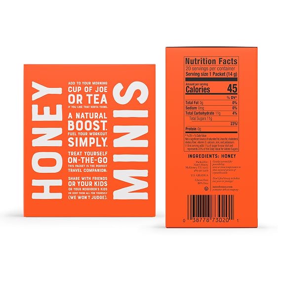 Nate's Honey Minis - 0.49oz Packets, 20ct box