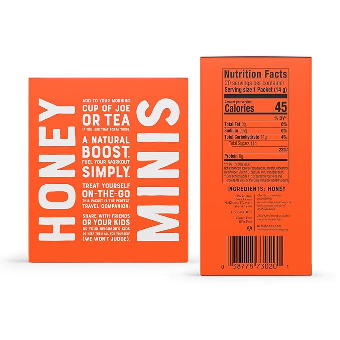 Nature Nate's Honey Minis - Miel Pura 0.49oz Paquete de 20 miniatura 2
