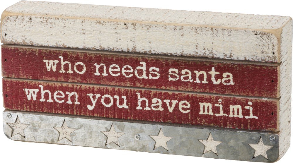 Primitives by Kathy 34923 Slatted Wooden Box Sign, 8.5" x 4", Mimi