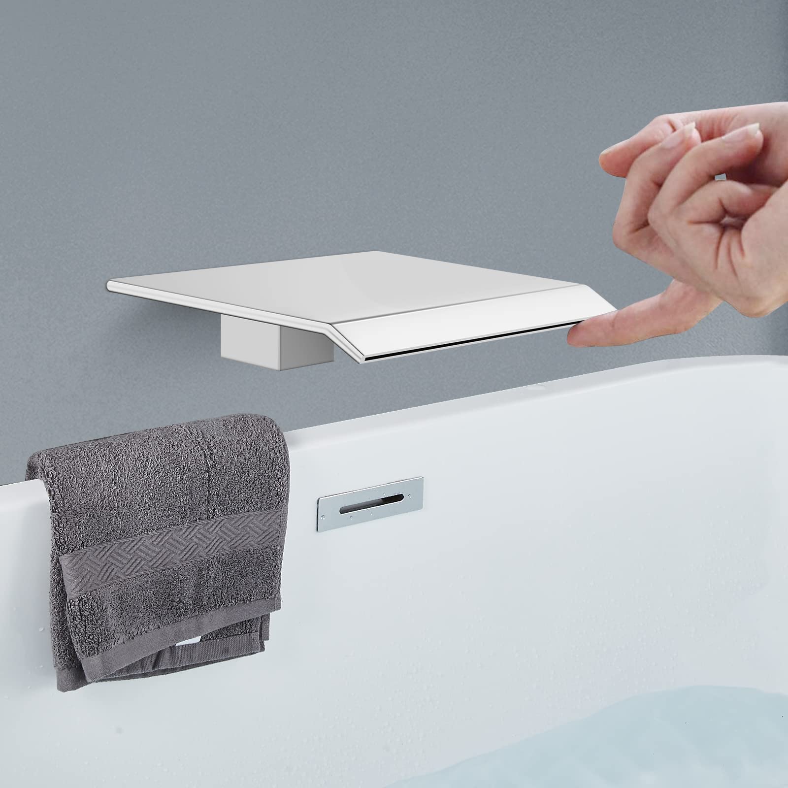 Midanya Boquilla de bañera para bañera grifo de ducha boquilla de bañera cromado pulido montaje en pared cascada grifo boquilla de alto flujo relleno bañera spa bañera cascada boquilla para baño