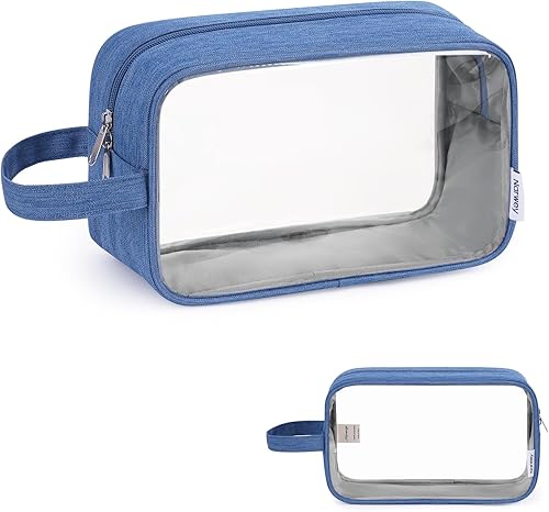 Miniatura 9 de Narwey Bolsas de aseo transparentes de viaje para artículos de aseo personal para hombres y mujeres, bolsa de maquillaje transparente con