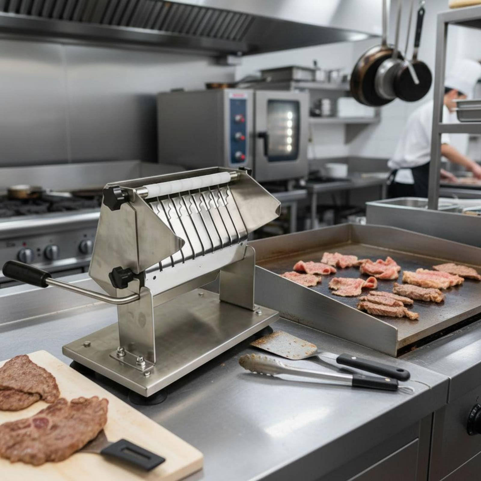 Affettatrice Spessore Regolabile Attrezzatura da Cucina Commerciale Alta Efficienza Macchinario Professionale per Ristoranti, 18mm