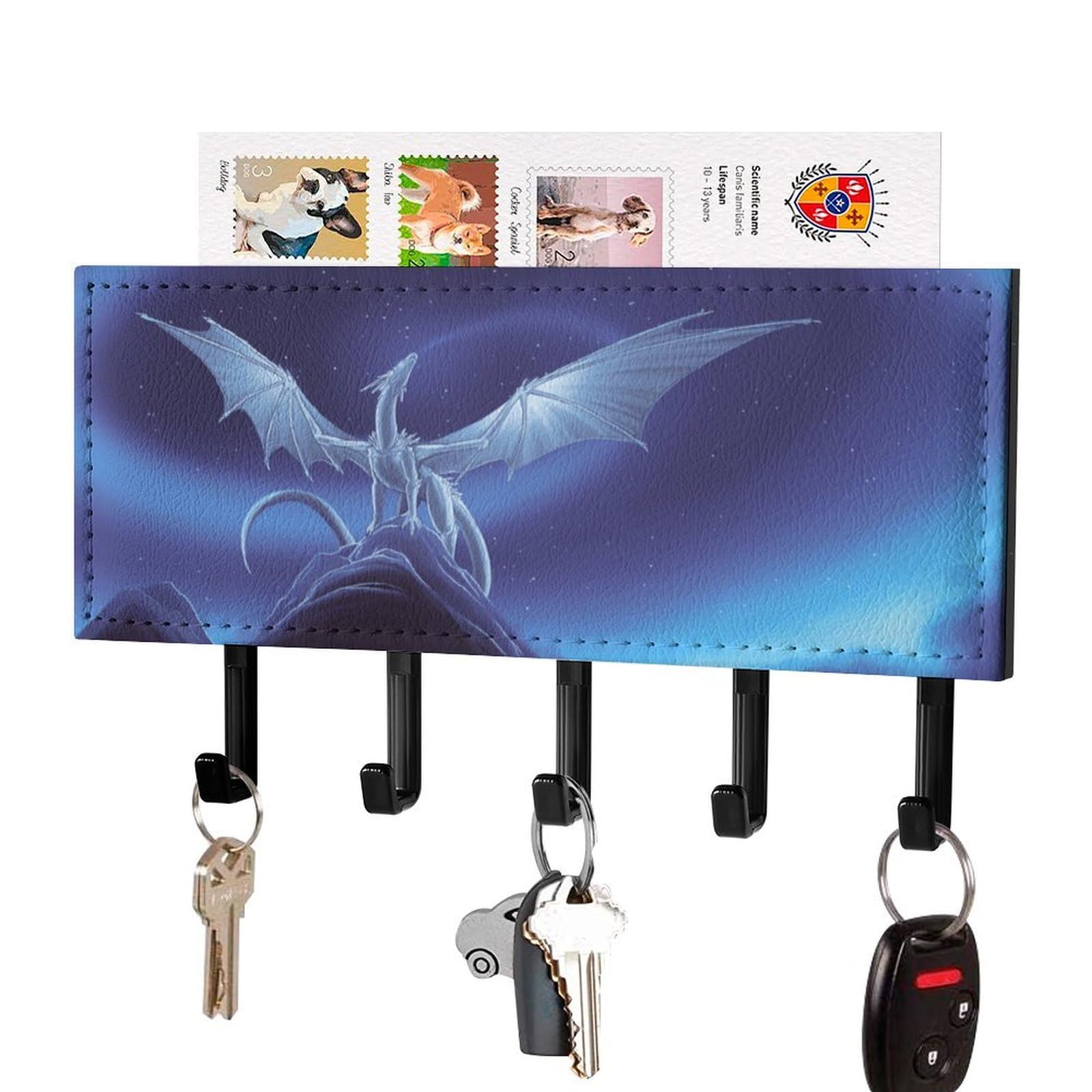 NCLQVJXZKHW Flying Dragon Key Holder with 5 Hooks Key Hooks Wall Mounted Key Racks Key Hanger Organiser Shelf