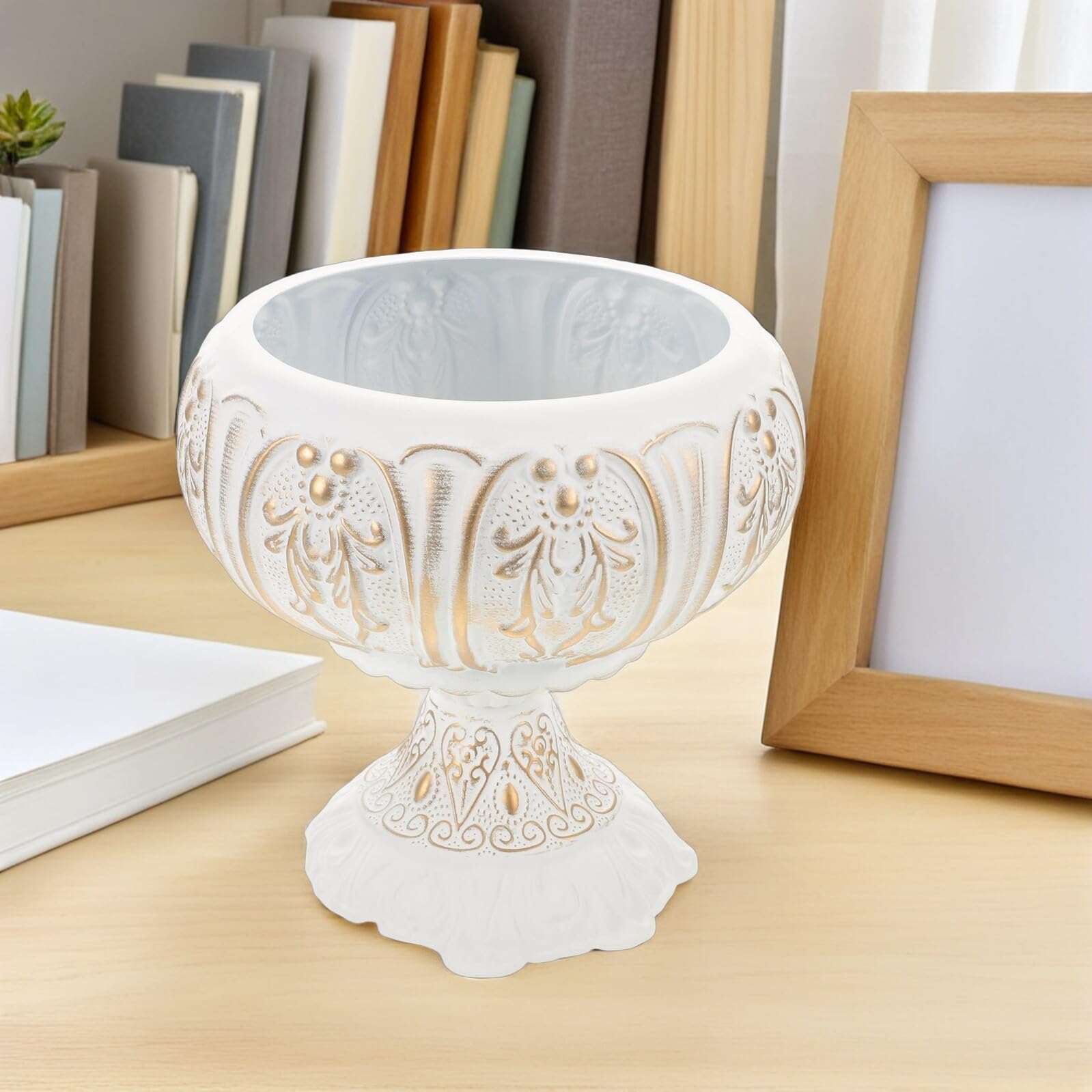 Abaodam Pot de Fleurs à Large Ouverture en Fer Blanc D'extérieur