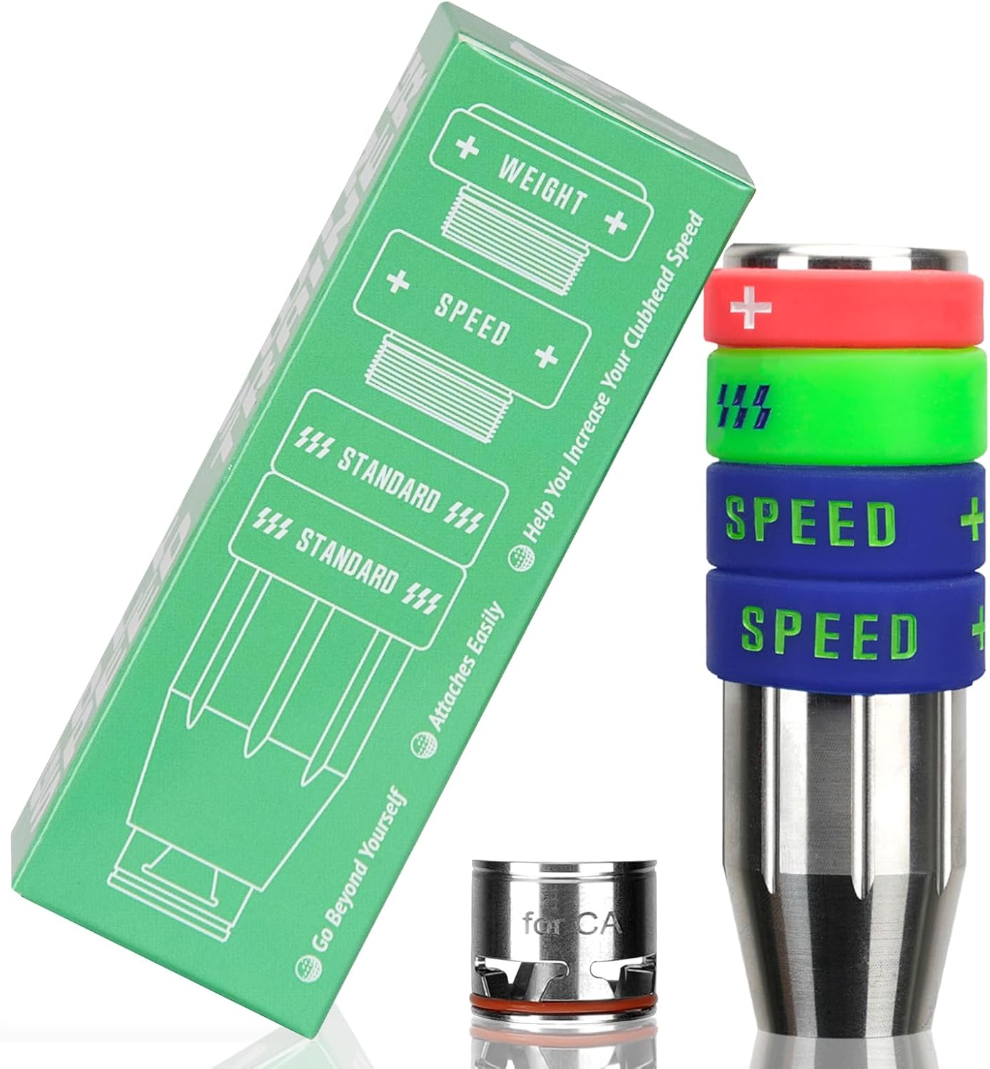 Big Crazy Golf Swing Speed Trainer Adjustable,Training Equipment Three Weight Configuration Options, Golf Tempo Training Aids Connect Your Clubs for Callaway Taylormade Ping Titleist PXG