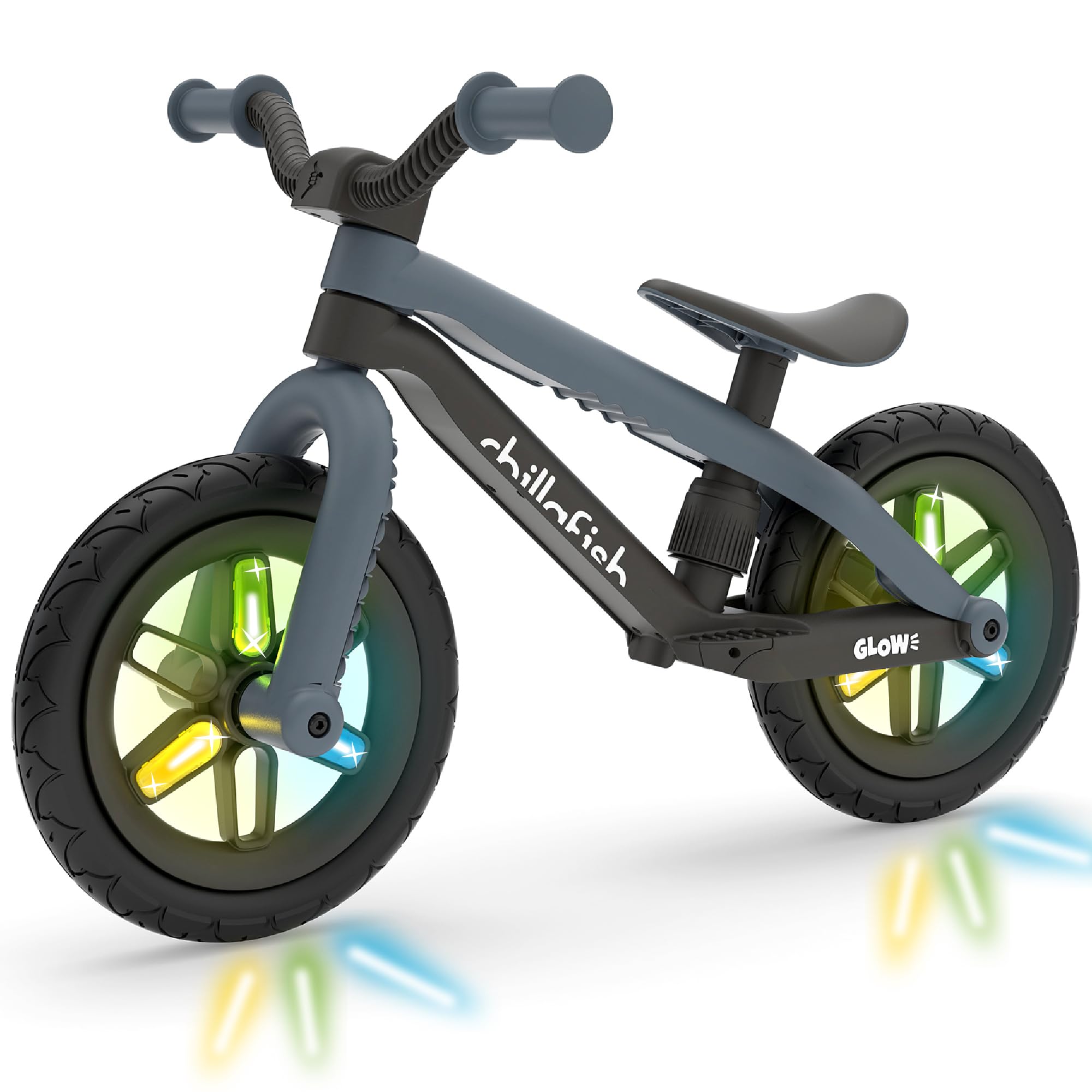 Chillafish BMXIE Laufrad, 12 Zoll Kinderlaufrad mit Bremse, Leuchträdern, als Motorrad Version oder mit Spielmotor