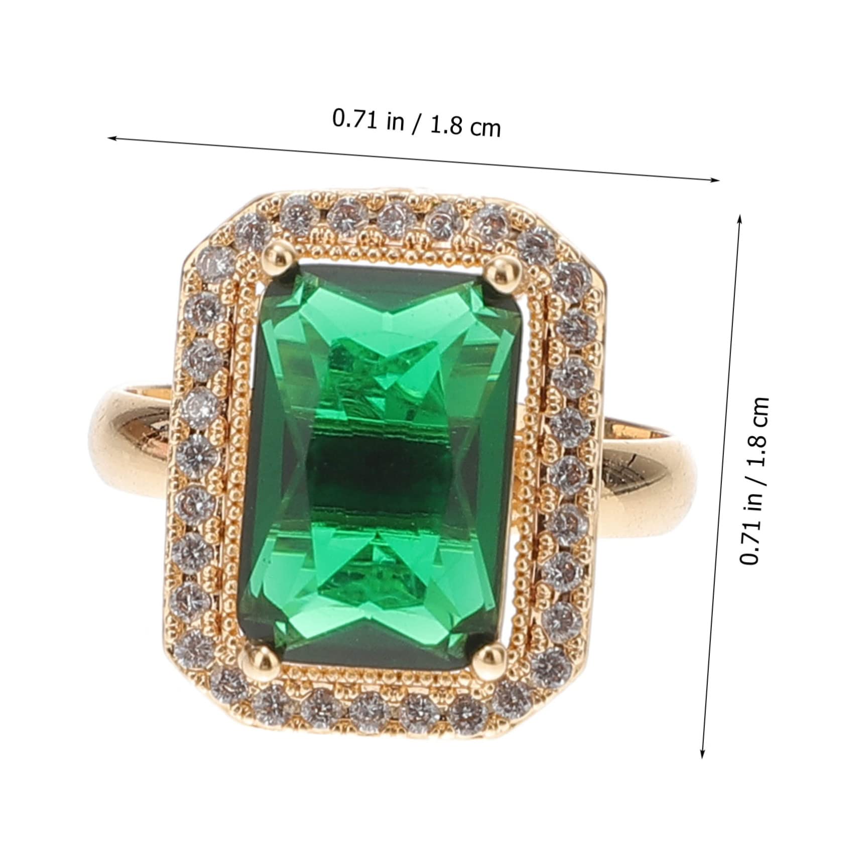 CALLARON Zircon Ring Emerald for Women Fashionable Ring Engagement Wedding Classic