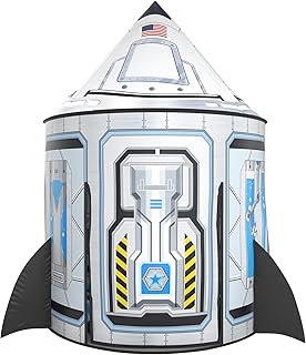 Wilwolfer Rocketship Tent for Kids: Space Toys for Kids-Space Decor for Boys Room-Outdoor Toys for Toddlers