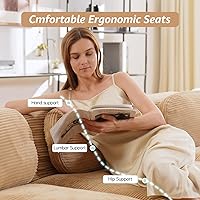 Vista 4 de Sofás modernos sin hueso de 152 pulgadas para sala de estar, sofá modular de pana, sofá modular camel, sofás de 4 plazas para sala de estar, sofás