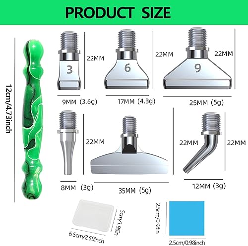 Miniatura 2 de Kit de 14 piezas de puntas de rosca de tornillo de metal, herramientas y accesorios para lápiz de pintura de diamantes, un lápiz de resina de