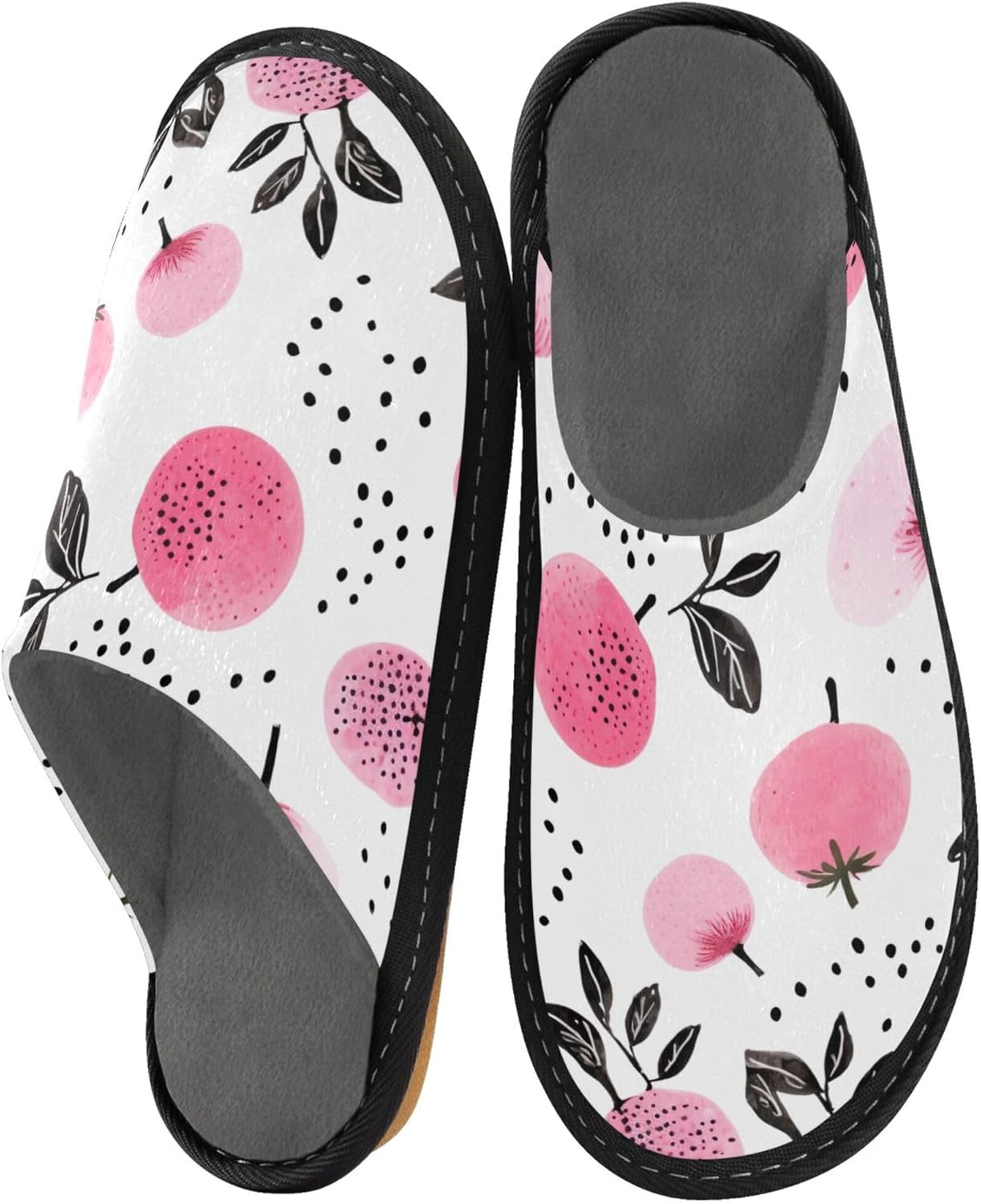 Apple House Slippers – Cozy Fuzzy Slippers for Guests, Washable & Disposable, Perfect for Shoeless Home, Spa & Hotel Use A110871