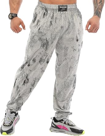 Mens Loose fit Sweatpants with Pockets, Baggy Design 100% Cotton, Thin, Muscle Pants