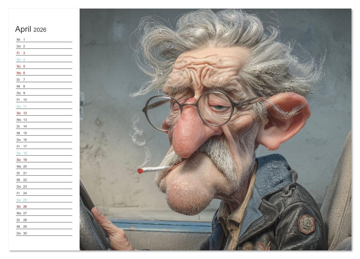 Arbeiten bis der Rollator funkt! (hochwertiger Premium Wandkalender 2026 DIN A2 quer), Kunstdruck in Hochglanz: Der satirische Jahresbegleiter für ... schuften und ackern. (CALVENDO Menschen)