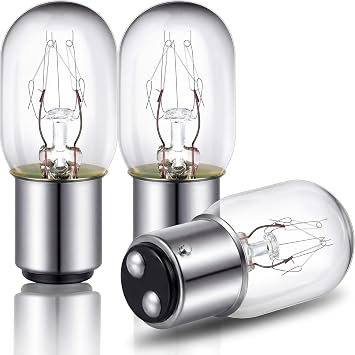 Mudder 3 Pcs Sewing Machine Light Bulb 15W 120V Silver Push in Base | Incandescent Bulb Compatible Push in Base Replacement Sewing Lamp