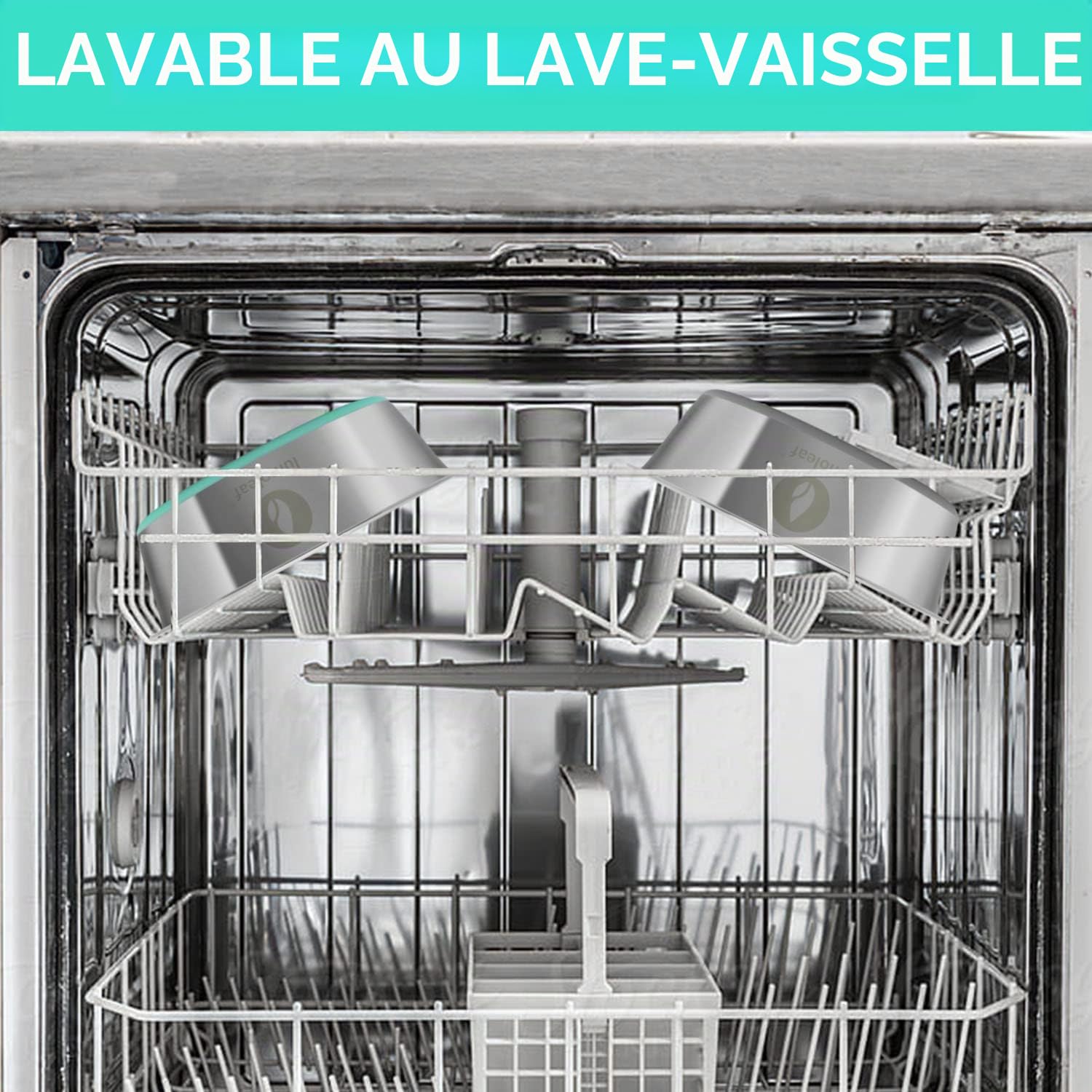 LumoLeaf Gamelle pour chien en acier inoxydable - Grand diamètre : 26 cm - 2 gamelles de 3000 ml avec fond en silicone antidérapant - Gamelle en métal pour chiens de grande taille et moyenne - Passe