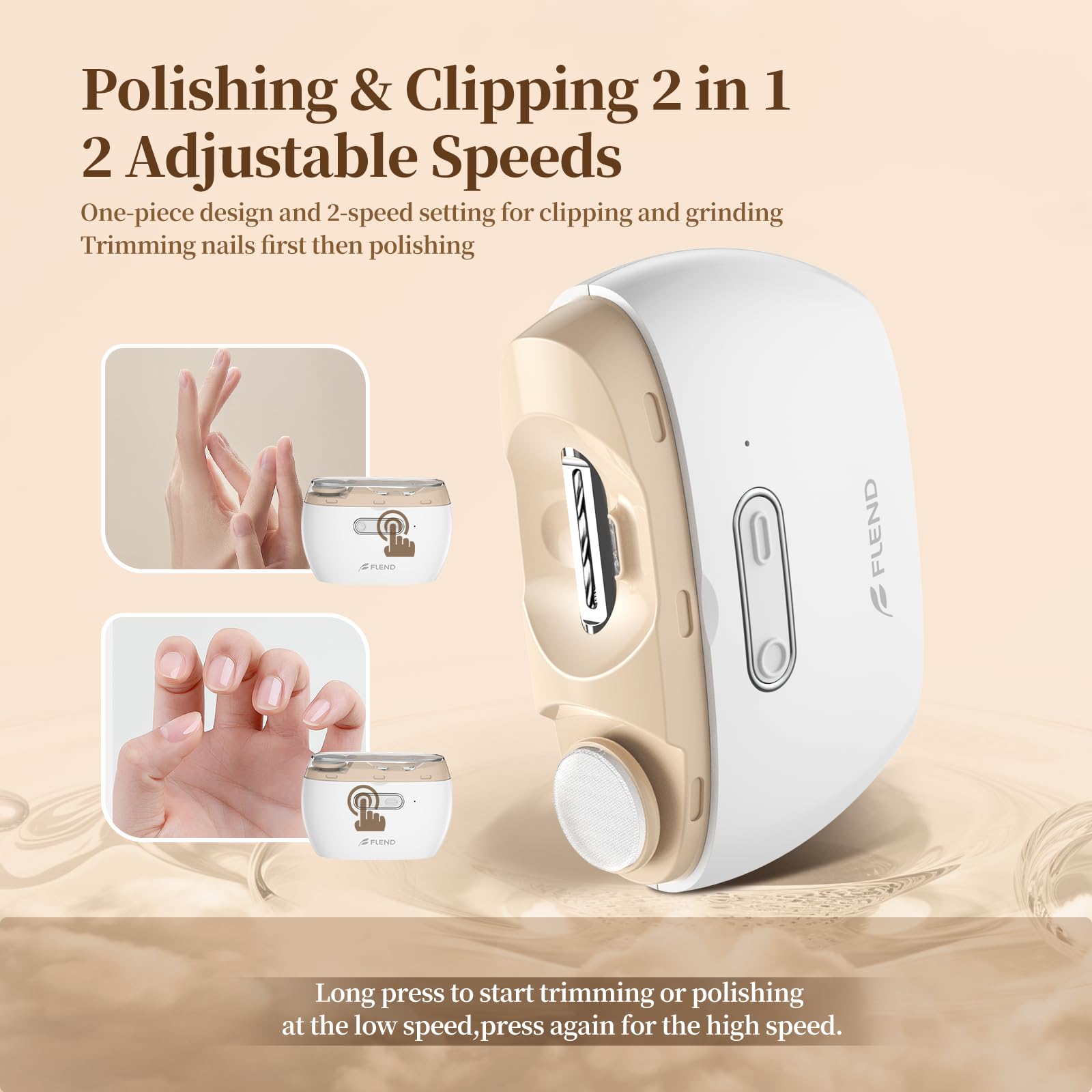 Elektrischer Nagelknipser, Elektrischer Nagelschneider Geeignet für Kinder, Erwachsene und Ältere, Automatischer Nagelknipser mit 2 Einstellbaren Geschwindigkeiten, Nagelknipser mit LED-Licht und Chip