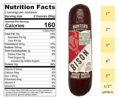 Miniatura 4 de Hunters Reserve, Taste of The Wild Summer Sausages, Hickory Smoked, 5 sabores de caza silvestres, paquete de regalo variado