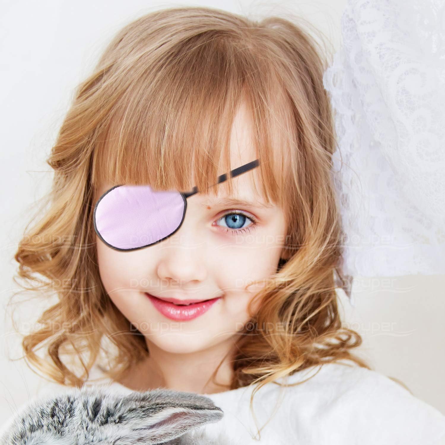 Douper 100% Pure Mulberry Silk Amblyopia Eye Patch for Girls Kids Light Purple