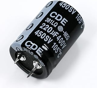 Cornell Dubilier Capacitor Aluminum Lytic 220uF 400V 20% (25 X 35mm) Snap-in 10mm 0.829 Ohm 1100mA 2000h 105C